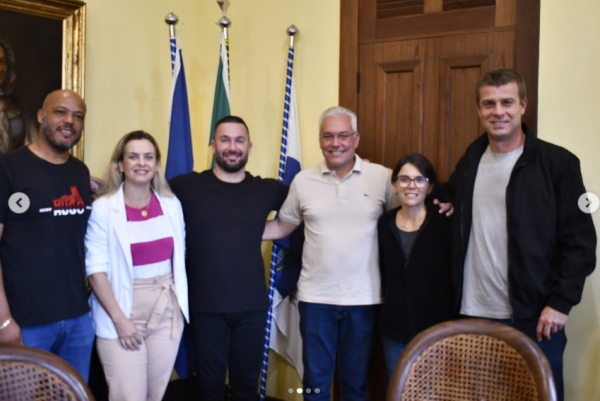 Prefeito de Piraí, Dr. Ricardo Passos, recebeu em sua sede o atleta medalhista olímpico, Diego Hypólito