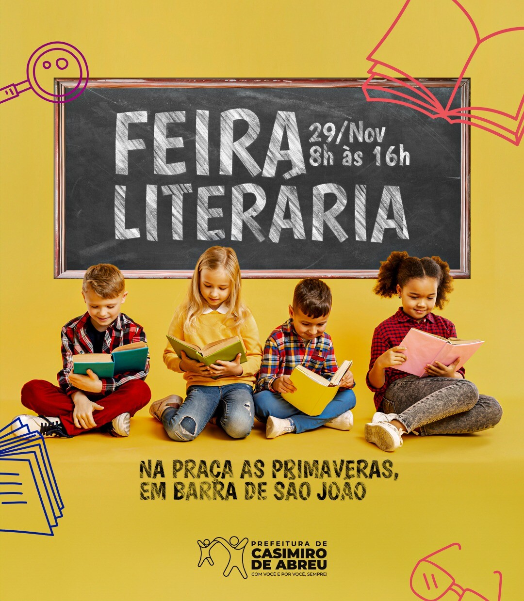 Barra de São João recebe na próxima quarta-feira Feira Literária na Praça As Primaveras