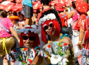 Em dia de calor forte, pelo menos 41 blocos desfilam pelas ruas do Rio