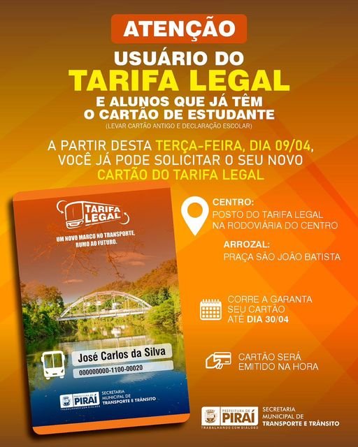 📢 Atenção usuários do Programa Tarifa Legal!