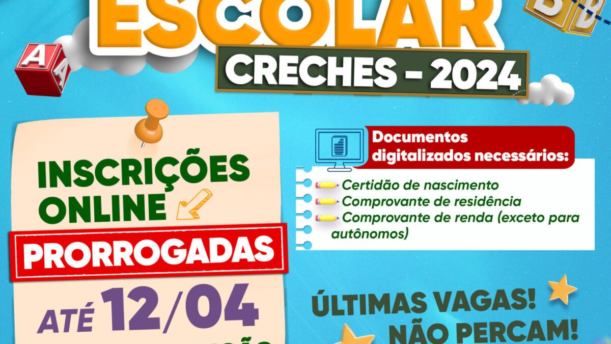 Secretaria de Educação de Pinheiral prorroga prazo de inscrições para segunda chamada escolar de creches municipais