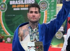 Campeão de jiujitsu Matheus Adma faz 5 lutas com o ligamento do tríceps rompido e conquista 3 medalhas em um único final de semana