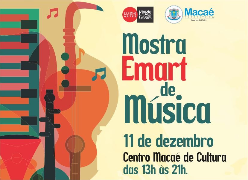 Nesta quarta-feira (12) será realizada a Mostra de Música da Escola Municipal de Artes, em Macaé