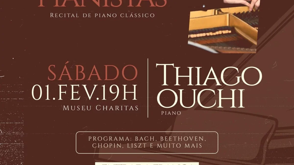 Série “Jovens Pianistas” apresenta Thiago Ouchi neste sábado no Charitas em Cabo Frio