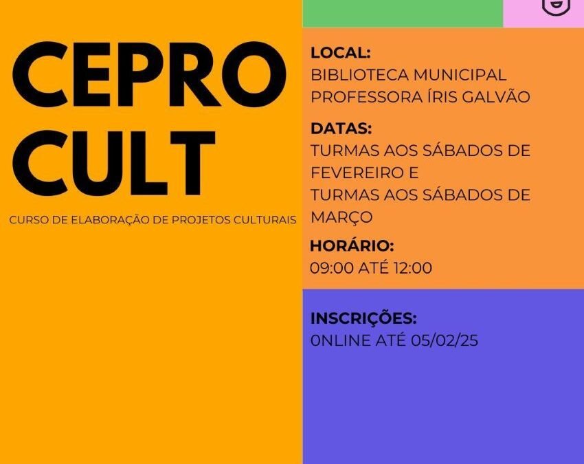 CeproCult: Inscrições estão abertas
