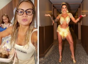 Isis Camargo, Musa do Tucuruvi, brinca de boneca na preparação para o Ensaio Técnico no Anhembi