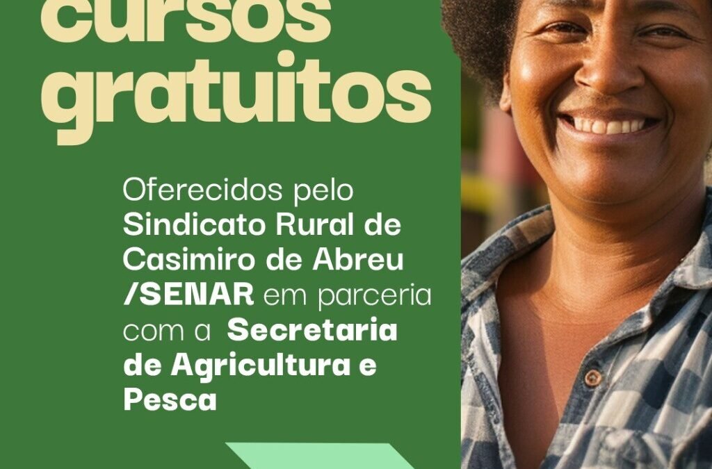 Inscrições abertas para cursos de qualificação do SENAR/Sindicato Rural em Casimiro de Abreu