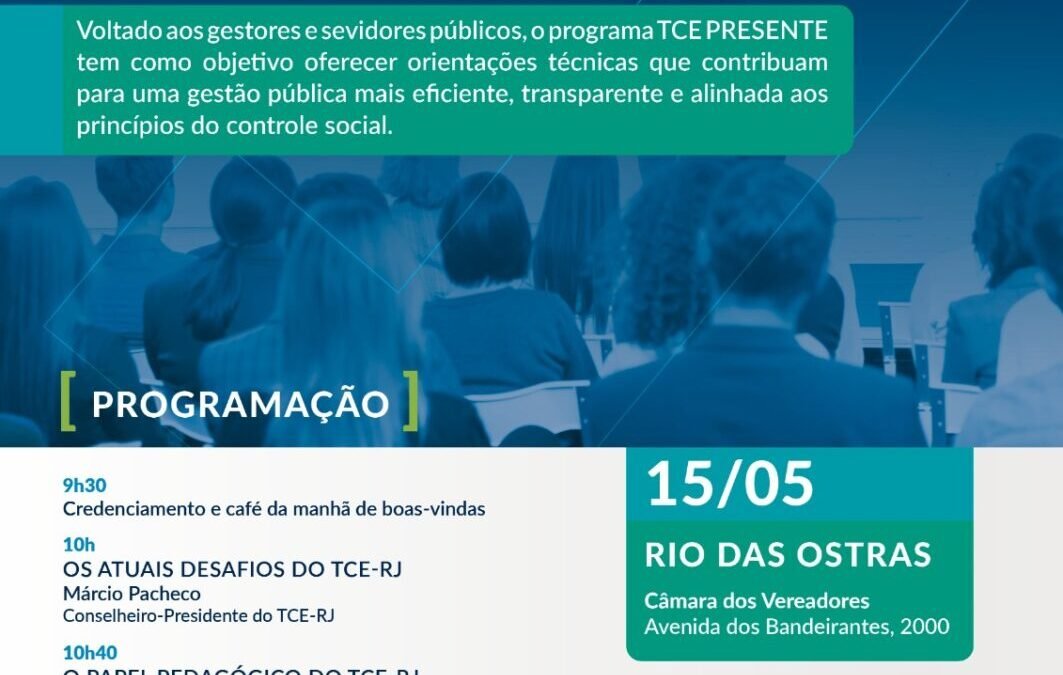 TCE-RJ leva programa de orientação a Rio das Ostras no dia 15 de maio