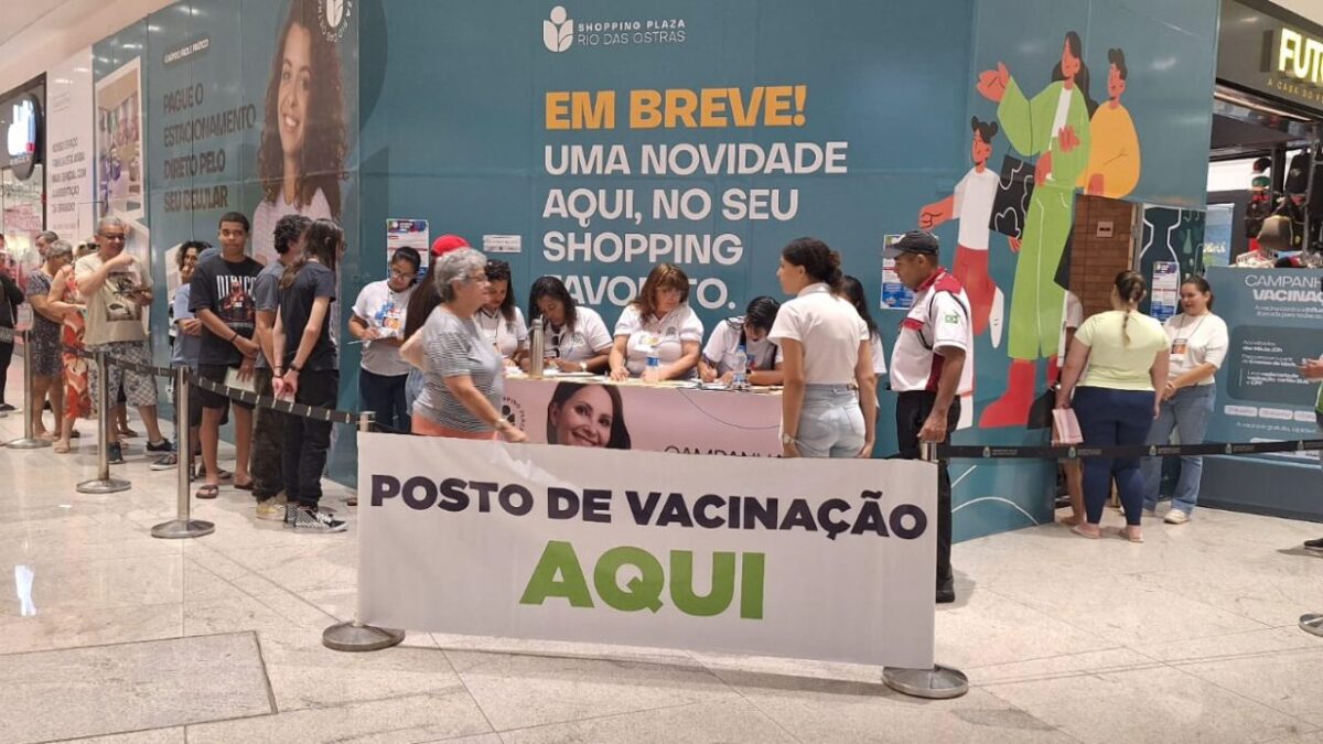 Secretaria de Saúde segue com vacinação no Shopping Plaza Rio das Ostras