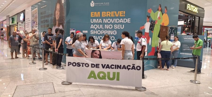 População poderá se vacinar no Shopping Plaza Rio das Ostras neste sábado
