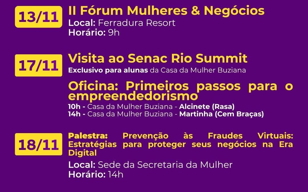 Secretaria da Mulher promove ações empreendedoras em Búzios